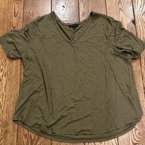 Green V neck top